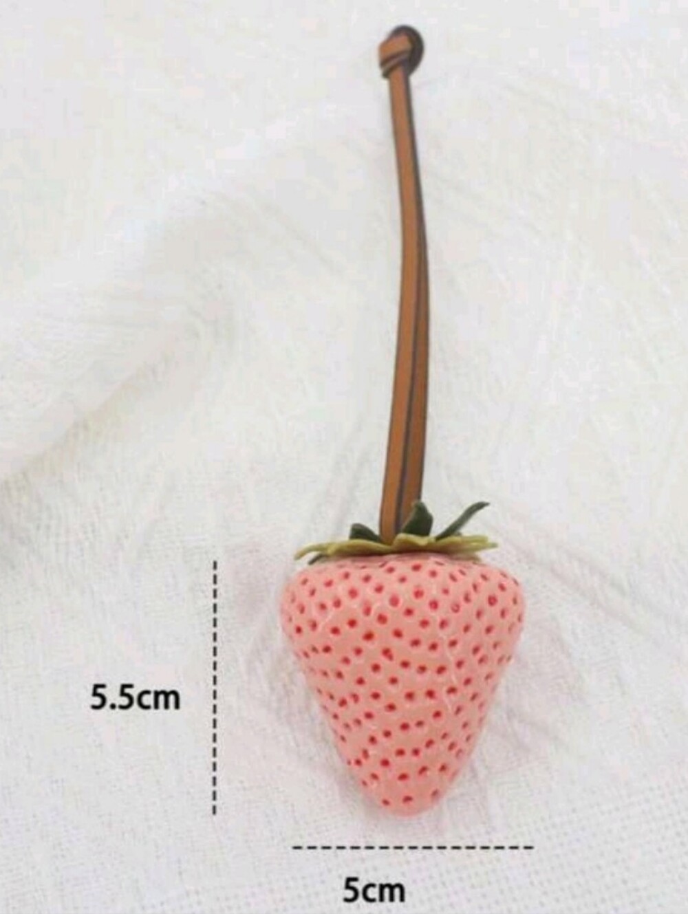 2/$40 Strawberry Charm Keychain - Red & Pale Pink - Picture 4 of 5